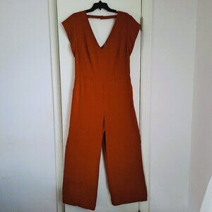 A New Day Jumpsuit Brown V-Neck Size XL